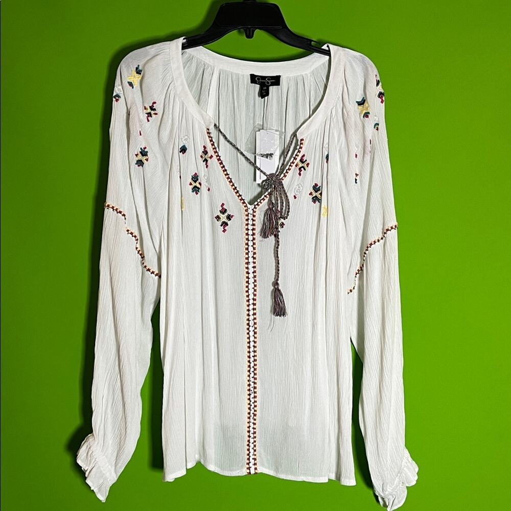 Jessica Simpson Trendy Plus Size Lissy Embellished Top Size 2X - Picture 2 of 5